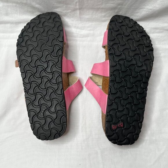 Birkis by Birkenstock Pink Leather Footbed Sandals 41 EU 10 US Narrow - Picture 7 of 7